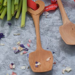 wooden hand carved heart love spoon by blodwen general stores