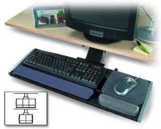 Kensington Underdesk Adjustable Keyboard Platform with Wrist Rest (K60067)  Office Keyboard Drawers 