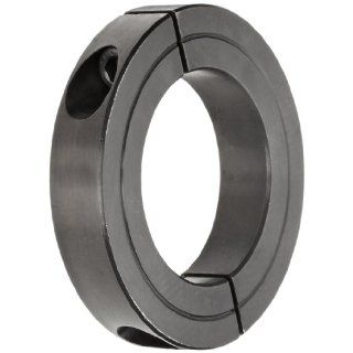 Climax Metal H2C 175 Recessed Screw Clamping Collar, Two Piece, Black Oxide Plating, Steel, 1 3/4" Bore Size, 3" OD, With 5/16 24 x 1 Set Screw Setscrew Shaft Collars