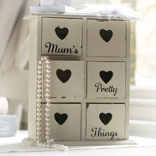 'mum's pretty things' heart drawers chest by this is pretty