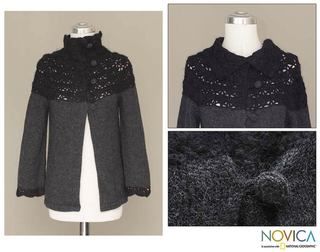 Alpaca Wool 'Night Princess' Sweater (Peru) Novica Women's Clothing