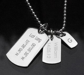 men's birth day celebration dog tags necklace by capture & keep