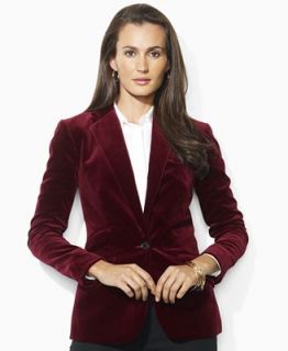 Lauren by Ralph Lauren Jacket, Valerine Long Sleeve Velvet Blazer   Jackets & Blazers   Women
