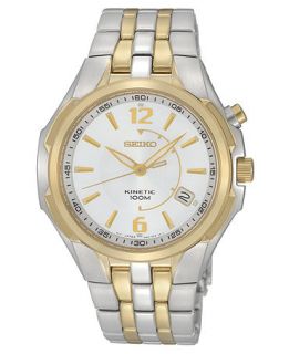 Seiko Watch, Mens Kinetic Two Tone Stainless Steel Bracelet 39mm SKA516   Watches   Jewelry & Watches