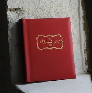 personalised 'a wonderful life' leather album by oh so cherished