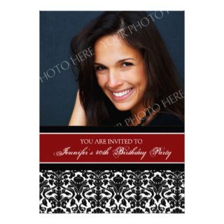 Red Photo 40th Birthday Party Invitations