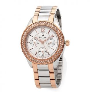 Bulova Ladies' Crystal Collection 2 Tone Crystal Bracelet Chronograph Watch