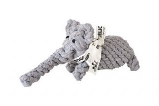 nellie the elephant   rope dog toy by doggielicious