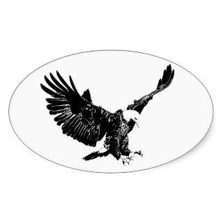 Black & White Eagle Sticker