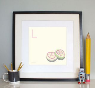 'l is for love' print by one little dicky bird