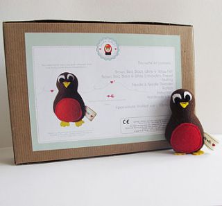 make your own robin softie toy sewing kit by sarah hurley designs