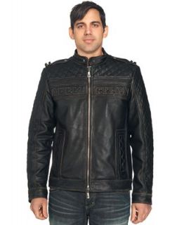 Affliction Jacket, Quilted Leather Logo Jacket   Coats & Jackets   Men