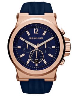 Michael Kors Mens Chronograph Dylan Navy Silicone Strap Watch 48mm MK8295   Watches   Jewelry & Watches