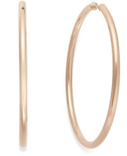 14k Rose Gold over Sterling Silver Earrings, Endless Wire Hoop Earrings   Earrings   Jewelry & Watches