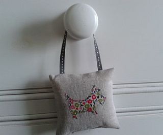 liberty scottie dog lavender bag by caroline watts embroidery