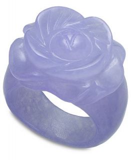 Lavender Jade Carved Flower Ring (16mm)   Rings   Jewelry & Watches