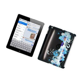 Eagle Cell PIIPAD3G2D169 Stylish Hard Snap On Protective Case for iPad 3   Retail Packaging   Four Blue Flowers Computers & Accessories