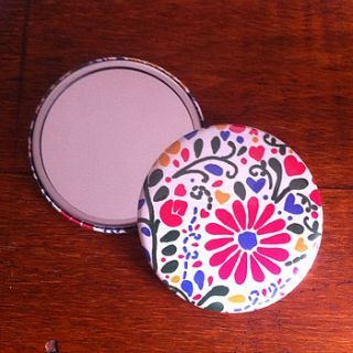 flower pattern pocket mirror by cerys turner