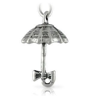 Silver Pendant Umbrella with Bow 16x25mm Jewelry