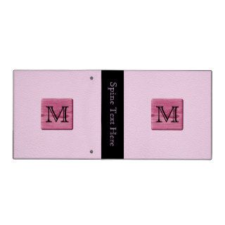 Pink Patterned Image, with Custom Monogram Letter 3 Ring Binder