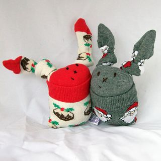 christmas sock bunny rabbits by half an acre