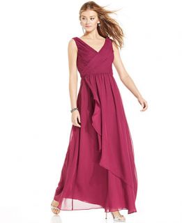 JS Boutique Sleeveless Ruched Ruffle Gown   Dresses   Women