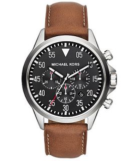 Michael Kors Mens Chronograph Gage Luggage Leather Strap Watch 45mm MK8333   Watches   Jewelry & Watches