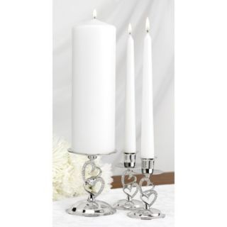 Sparkling Love Candle Stand Set   Silver