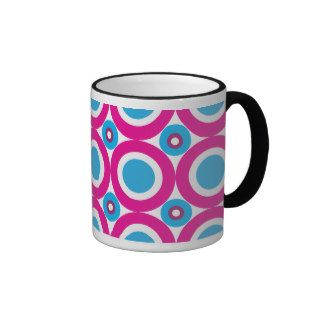 Hot Pink and Teal Polka Dots Pattern Coffee Mug