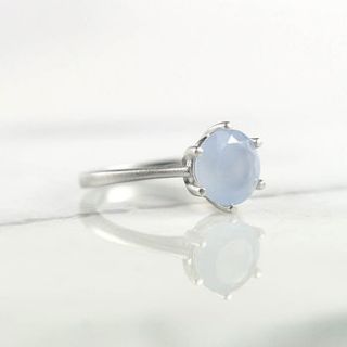 silver blue chalcedony gemstone ring by house of yve
