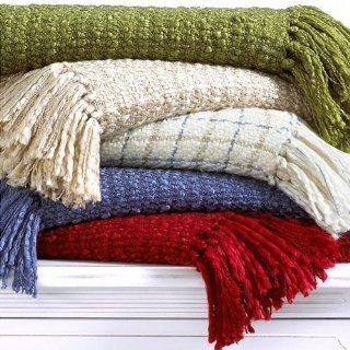 Martha Stewart Textured Yarn 50 x 60" Throw Tan   Throw Blankets