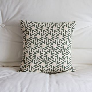 geometric triangles cushion by weft bespoke design