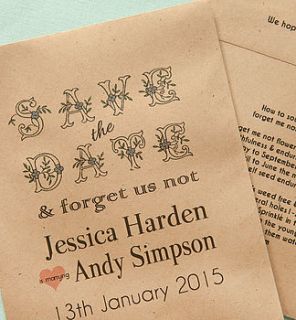 save the date seed packet by wedding in a teacup