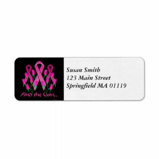 Breast Cancer Awareness Rose Bouquet Return Address Label