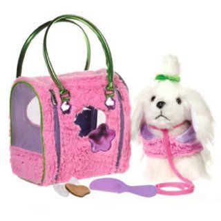 Pucci Pups Maltese in Shaggy Pink Deluxe Bag & Accessories Toys & Games
