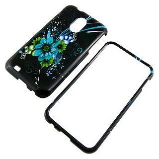 Blue Green Flowers Protector Case for Samsung Epic 4G Touch SPH D710 Cell Phones & Accessories