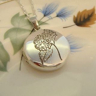 hydrangea locket by heather scott jewellery