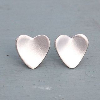 silver handmade heart earrings by alison moore silver designs