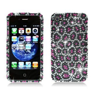 Aimo Wireless IPH4CDMAPCDI163 Bling Brilliance Premium Grade Diamond Case for iPhone 4   Retail Packaging   Pink Leopard Cell Phones & Accessories