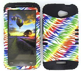 3 IN 1 HYBRID SILICONE COVER FOR HTC ONE X HARD CASE SOFT BLACK RUBBER SKIN ZEBRA BK TE164 S720E KOOL KASE ROCKER CELL PHONE ACCESSORY EXCLUSIVE BY MANDMWIRELESS Cell Phones & Accessories