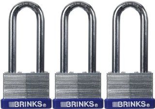 Brinks 162 44302 44mm Laminated Steel Padlock with 2 Inch Shackle, 3 Pack   Combination Padlocks  