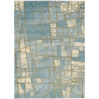 Luxor Abstract Mosaic Blue Rug (5' x 7') Nourison 5x8   6x9 Rugs