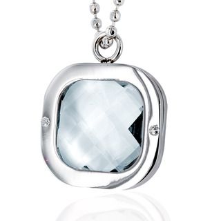 Stainless Steel Polished Clear Crystal Necklace West Coast Jewelry Stainless Steel Necklaces