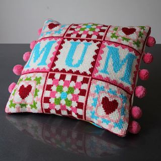cross stitch mum granny square craft kit by pearl and earl