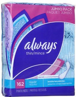 Always Thin Regular Pads Unscented 162 ct, Jumbo Pack Health & Personal Care