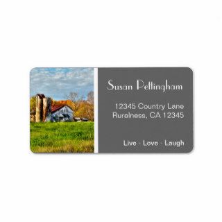 Weathered Barn in Autumn Personalized Address Labels