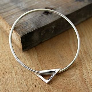 personalised geometric bangle by posh totty designs boutique