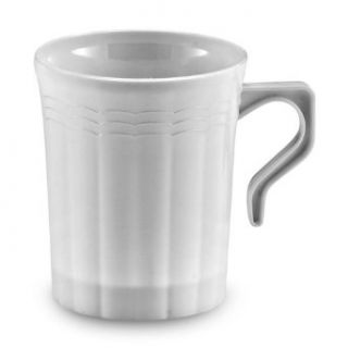 EMI Yoshi Koyal Resposables Coffee Mugs, 8 Ounce, White, Set of 8 Kitchen & Dining