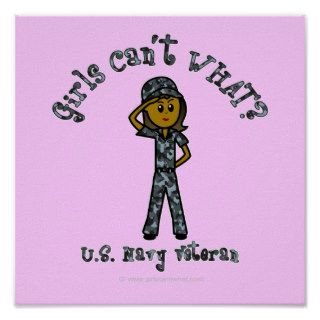 Dark Blue US Navy Girl Print