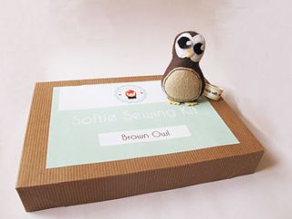 make your own owl softie toy sewing kit by sarah hurley designs